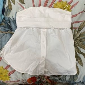 Zara Strapless Poplin Top